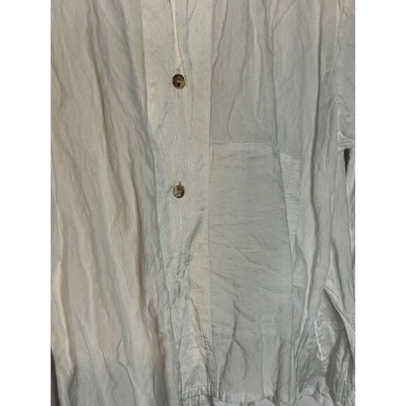 Vitamin Women's Wrinkled White Button-Up Shirt XL - Picture 2 of 5